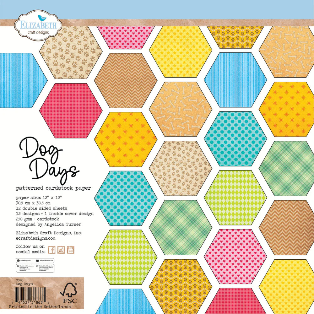 Elizabeth Craft Designs Dog Days 12” x 12” Paper Pack