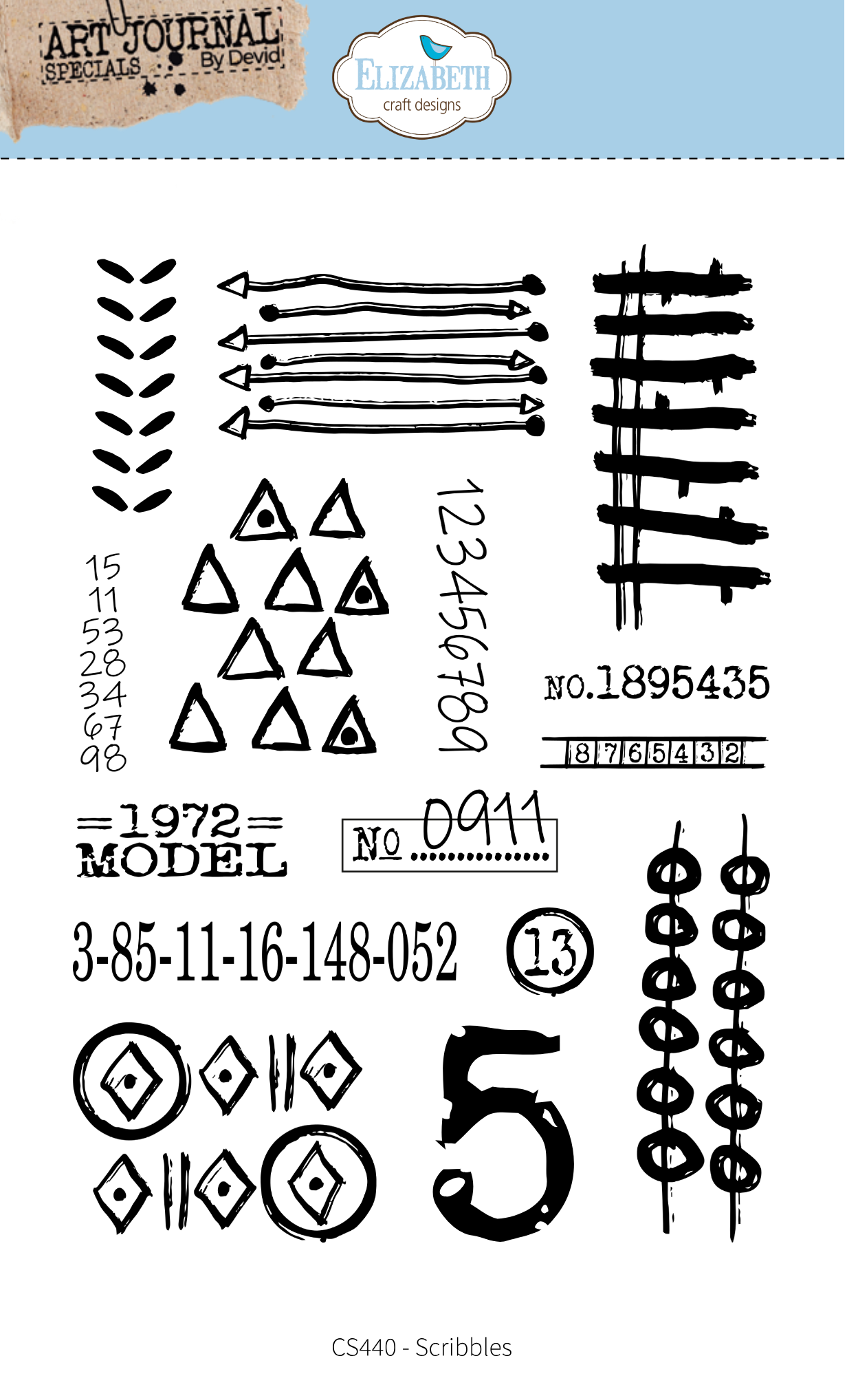 Elizabeth Craft Designs Scribbles Stamp Set