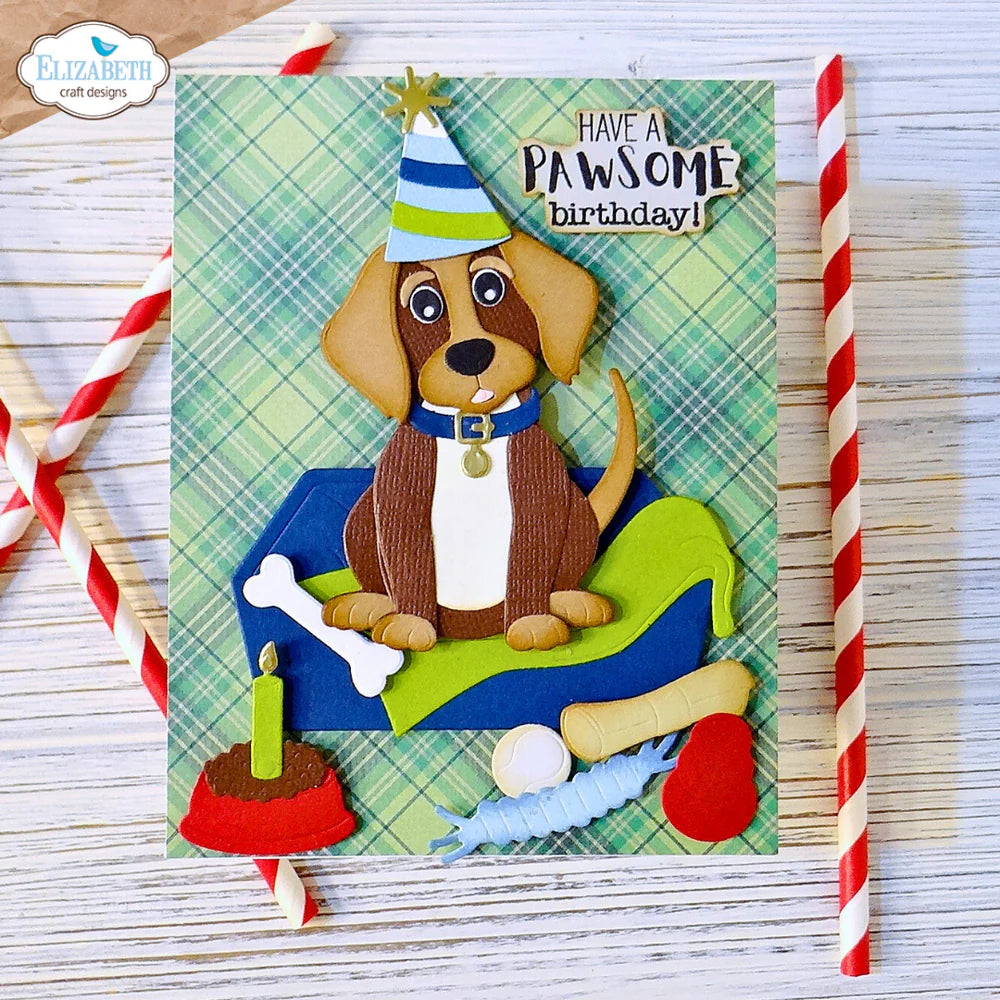 Elizabeth Craft Designs Dog Days Sentiments Stamp Set