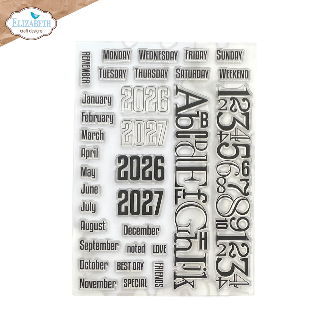 Elizabeth Craft Designs Calendar Elements Stamp Set
