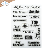 Elizabeth Craft Designs Destination Fun Sentiments Stamp Set