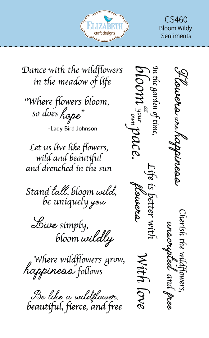 Elizabeth Craft Designs Bloom Wildly Sentiments Stamp Set