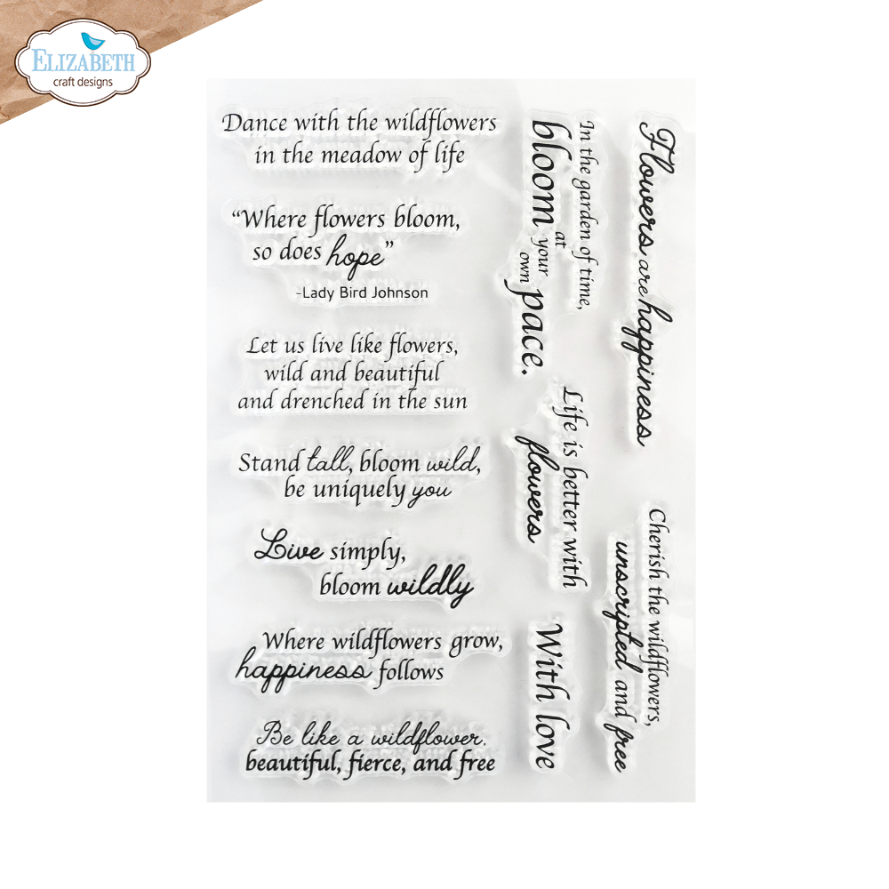 Elizabeth Craft Designs Bloom Wildly Sentiments Stamp Set