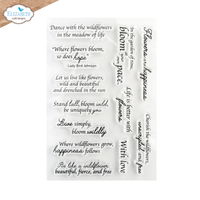 Elizabeth Craft Designs Bloom Wildly Sentiments Stamp Set