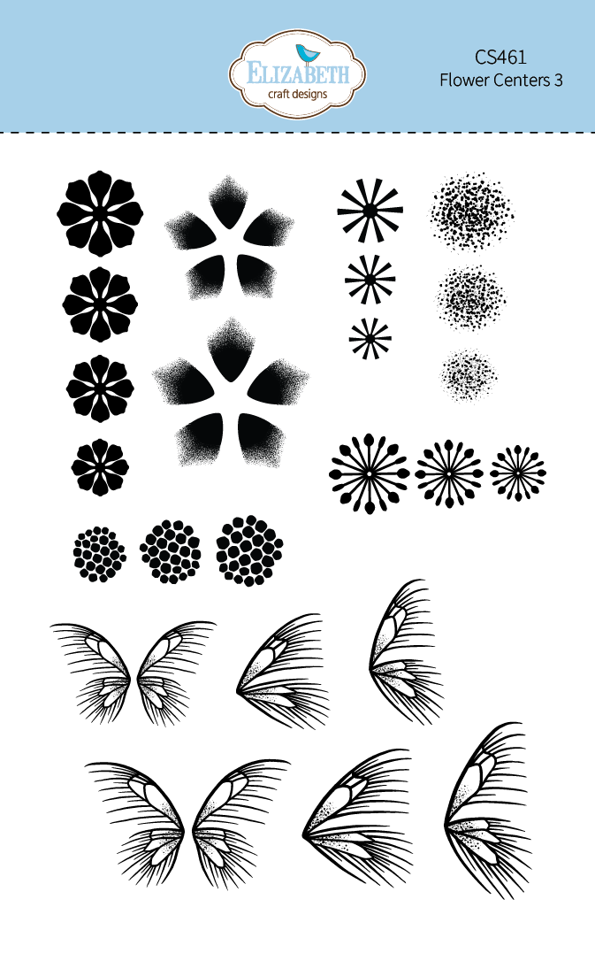 Elizabeth Craft Designs Flower Centers 3 Stamp Set
