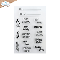 Elizabeth Craft Designs Warm Wishes Sentiments Stamp Set - 02