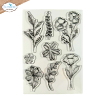 Elizabeth Craft Designs Flower Scribbles Die & Stamp Set