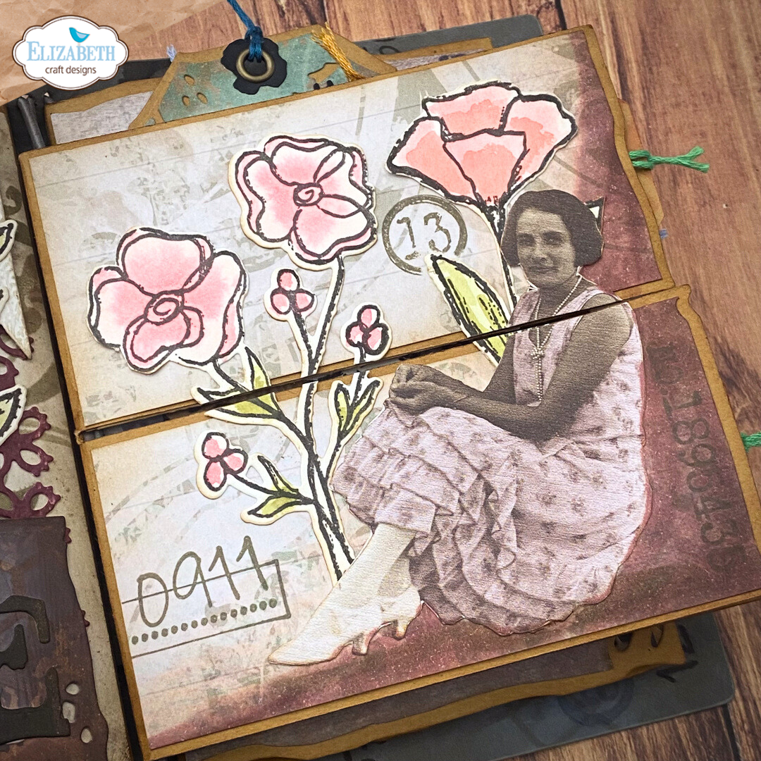 Elizabeth Craft Designs Flower Scribbles Die & Stamp Set