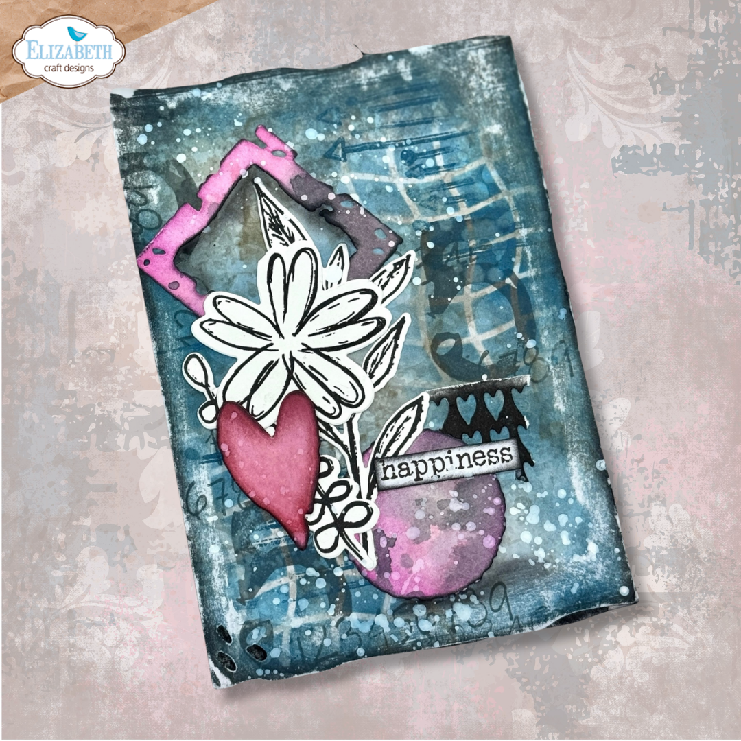 Elizabeth Craft Designs Flower Scribbles Die & Stamp Set