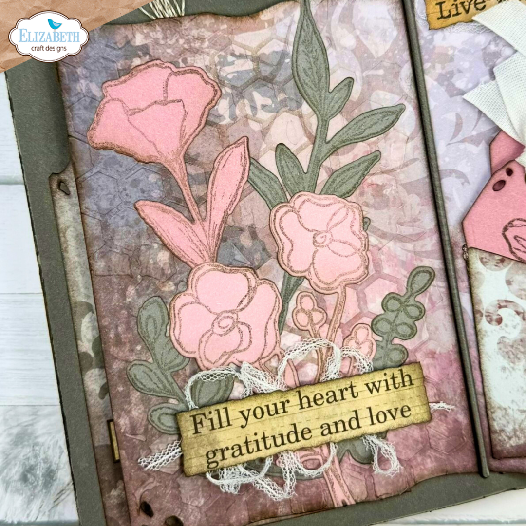 Elizabeth Craft Designs Flower Scribbles Die & Stamp Set