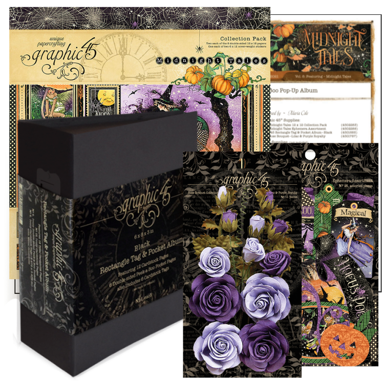 Graphic 45 Midnight Tales Peek-a-Boo Pop Up Album 2021 Monthly Project Volume 8