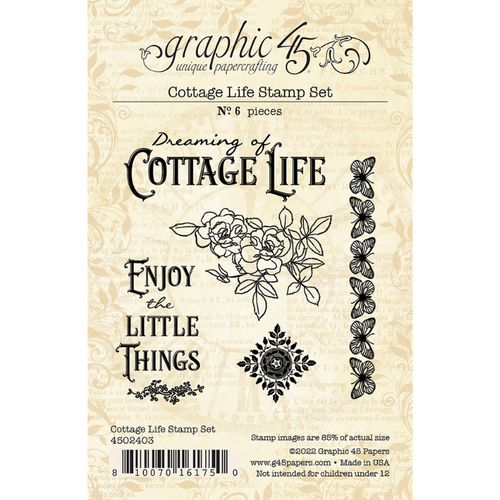Juego de sellos Graphic 45 Cottage Life