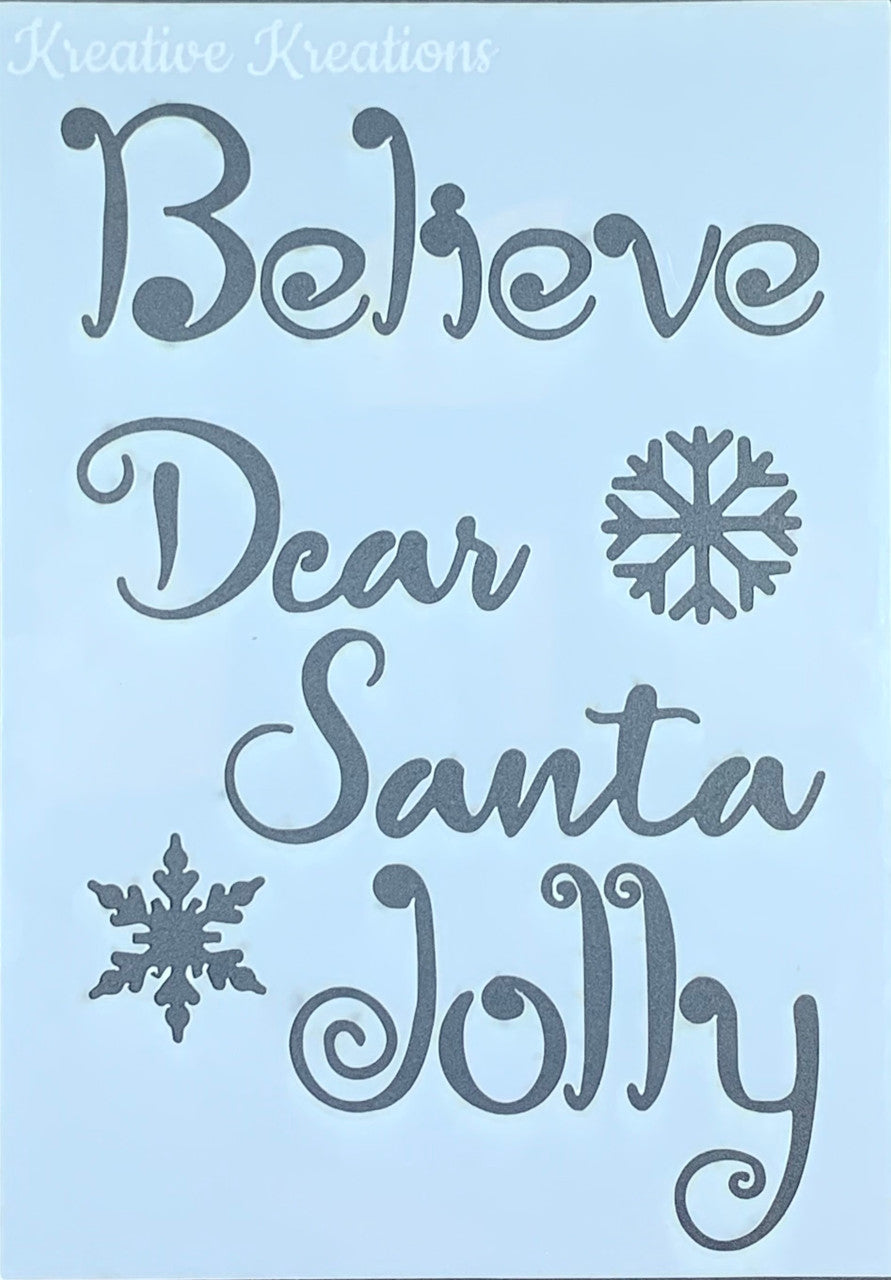 Dear Santa 4” x 6”  Stencil