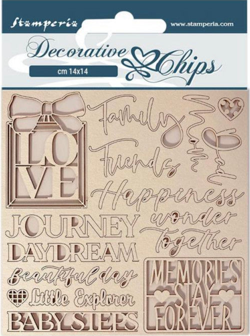 Stamperia decoratieve chips - Daydream-geschriften