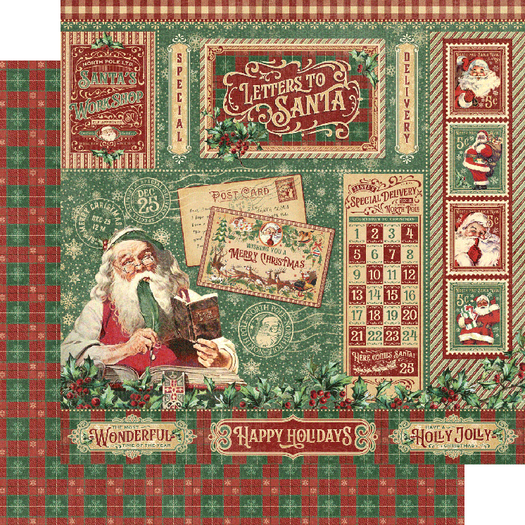 Graphic 45 Letters To Santa 12x12 Collection Pack with Stickers