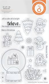 Tonic Studios Globo de nieve navideño con sellos Wonderful Wishes