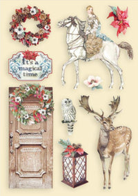 Stamperia Winter Tales Paard &amp; Hert Gekleurde houten vormen
