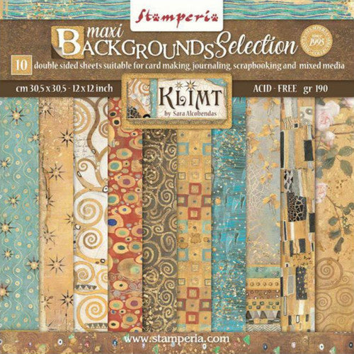 Stamperia (12"x12") Double Face Background Paper Pack -  Klimt