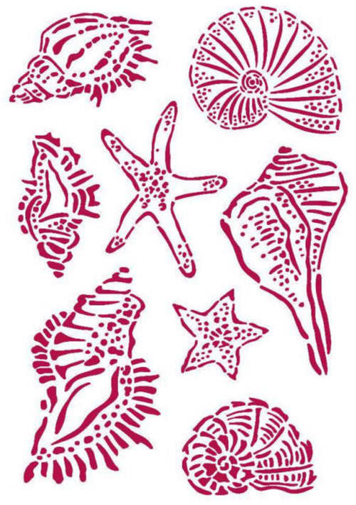 Stamperia stencil G romantische zeedroomschelpen 