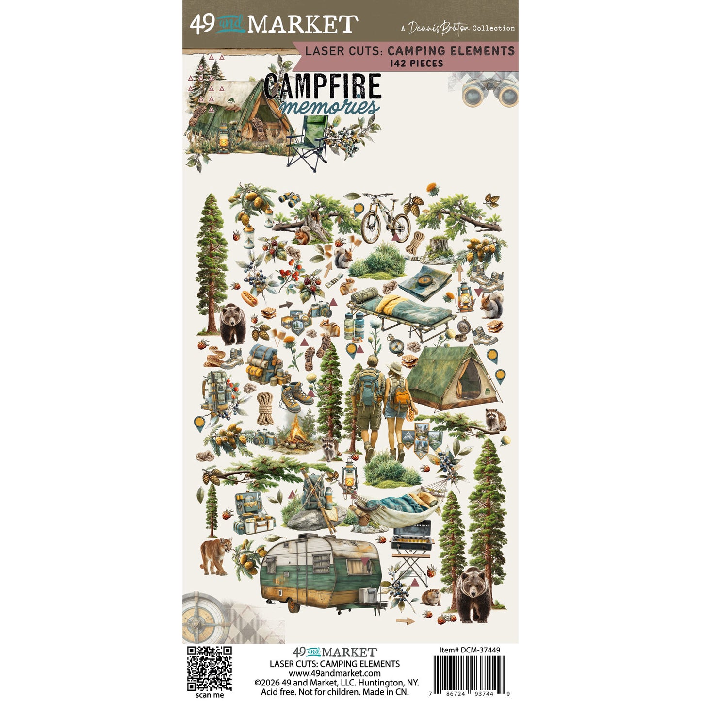49 & Market Campfire Memories Laser Cut Camping Elements