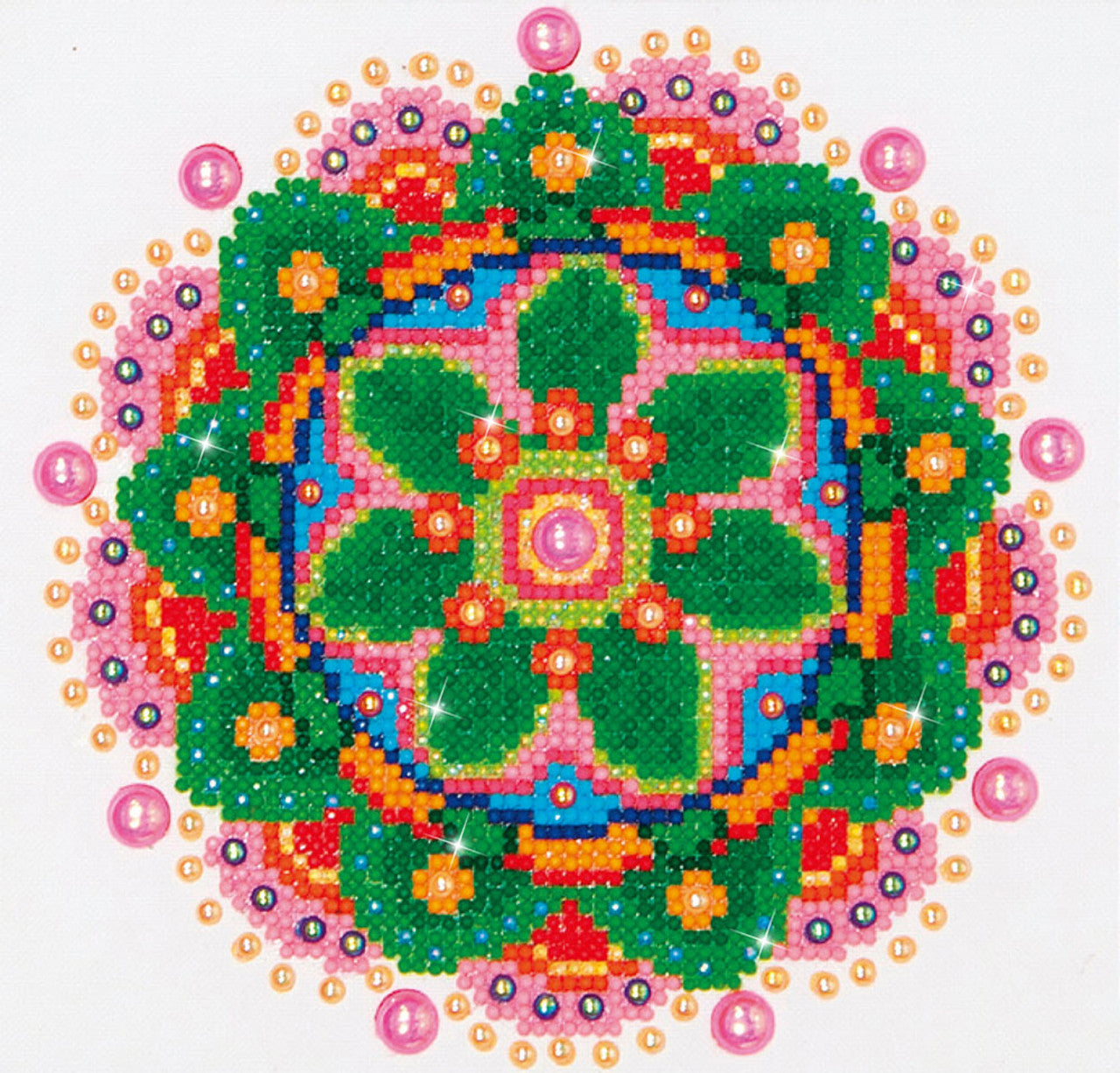 Mandala de flores Diamond Dotz con marco