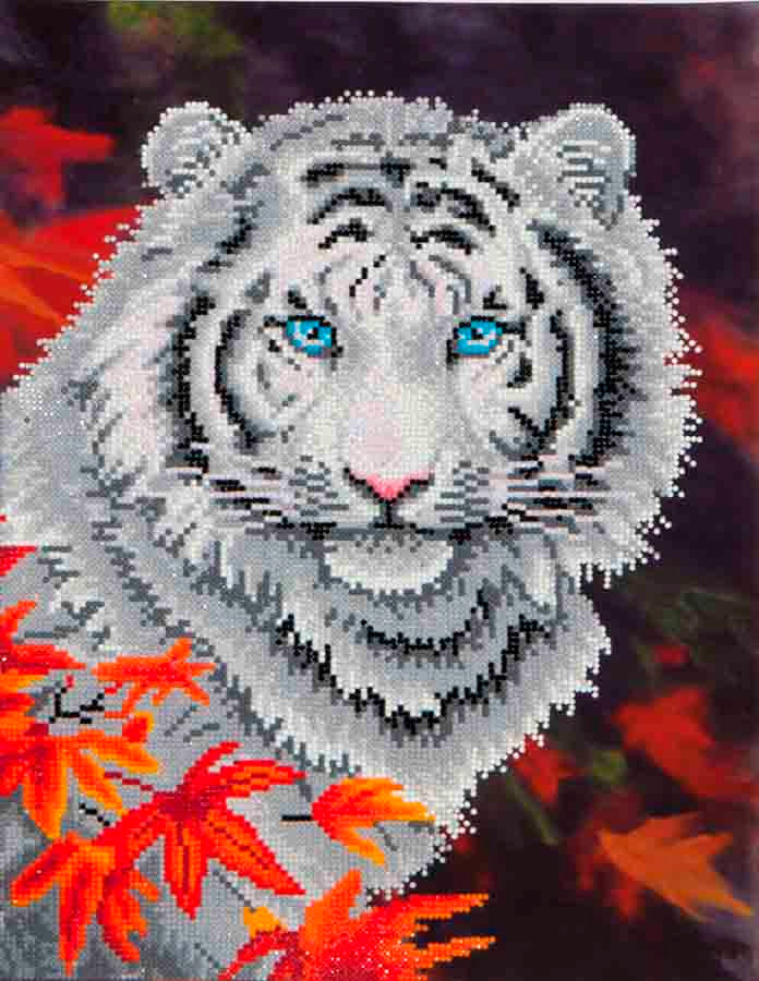 Diamond Dotz witte tijger in de herfst