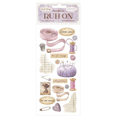 Stamperia Quiet Days Rub On - Sewing