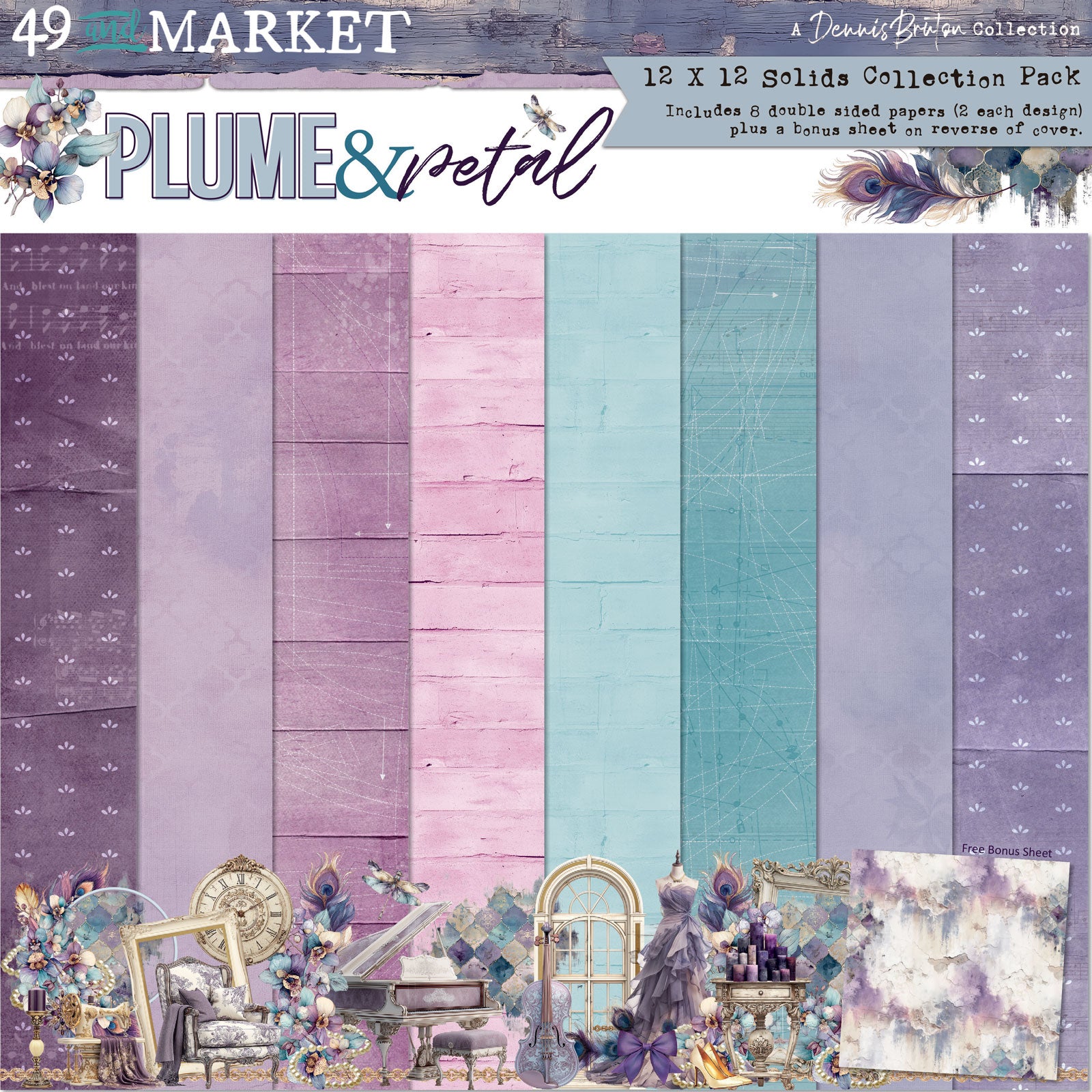 49 & Market Plume & Petal 12x12 Solids Collection Pack