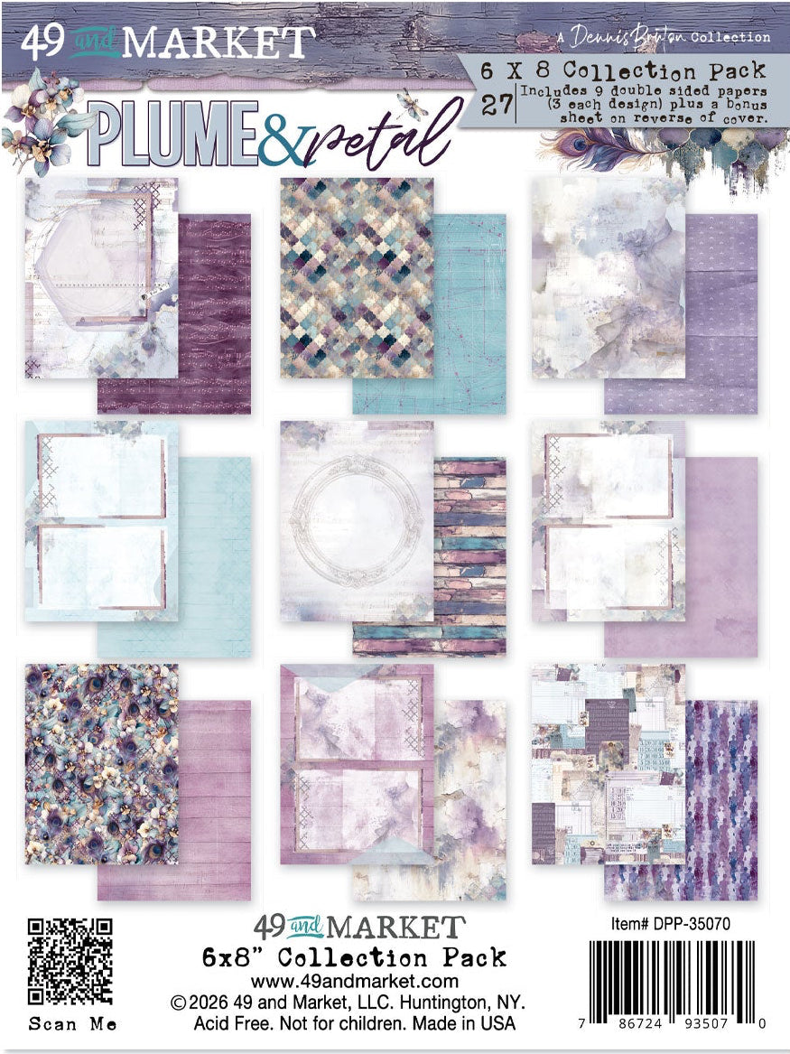 Collection pack with various design papers on a white background