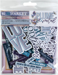 49 & Market Plume & Petal Chipboard Sentiments