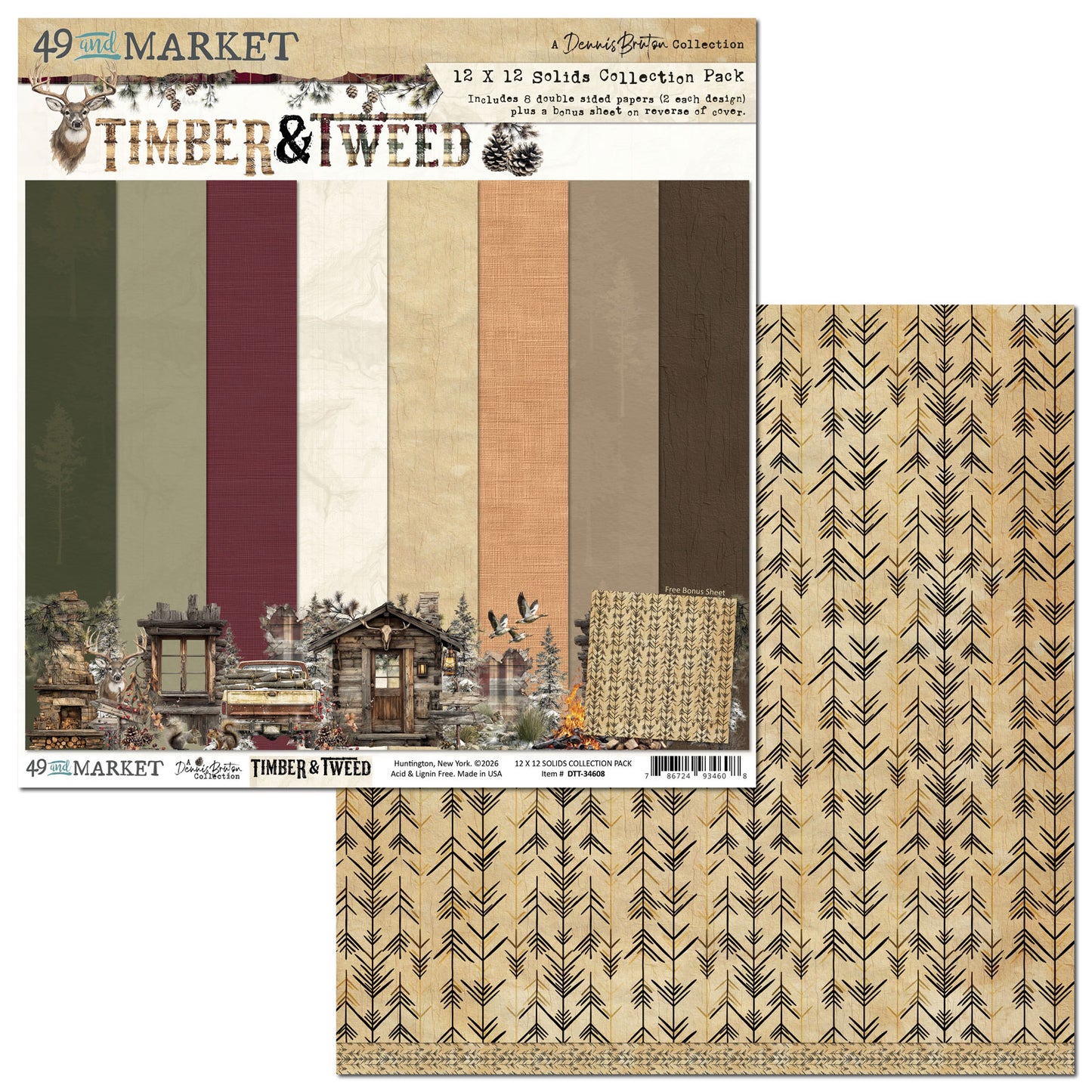 49 & Market Timber & Tweed 12x12 Solids Collection Pack