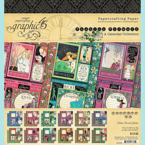 Graphic 45 Fashion Forward 8”x 8” Paper Pad