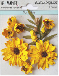 49 en markt betoverde bloemblaadjes zonneschijnbloemen