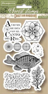 Stamperia HD Natural Rubber Stamp Forest Fish