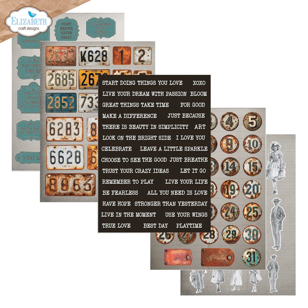 Elizabeth Craft Designs Journal Ephemera 2 Pack (24 Sheets/5.8" x 8.3")