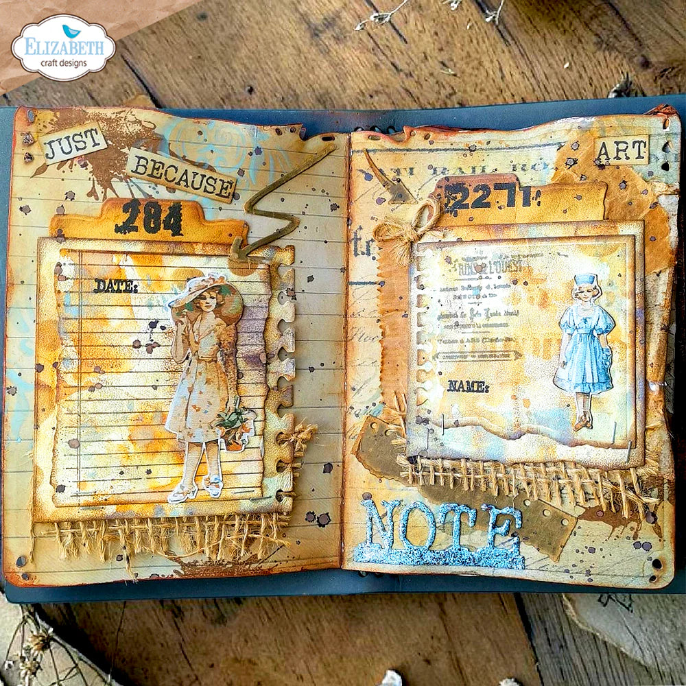 Elizabeth Craft Designs Notebook Fragments Metal Die Set
