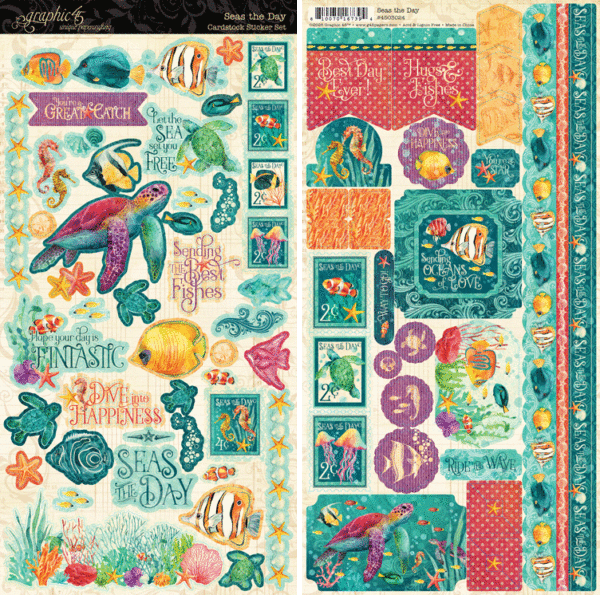 Graphic 45 Seas the Day Cardstock Sticker Set