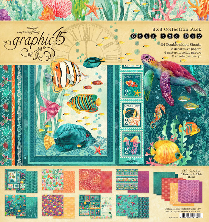 Graphic 45 Seas the Day 8” x 8” Collection Pack