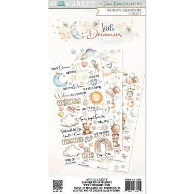 49 & Market Little Dreamers Blendable 6 x 12 Rub-On Transfer Set
