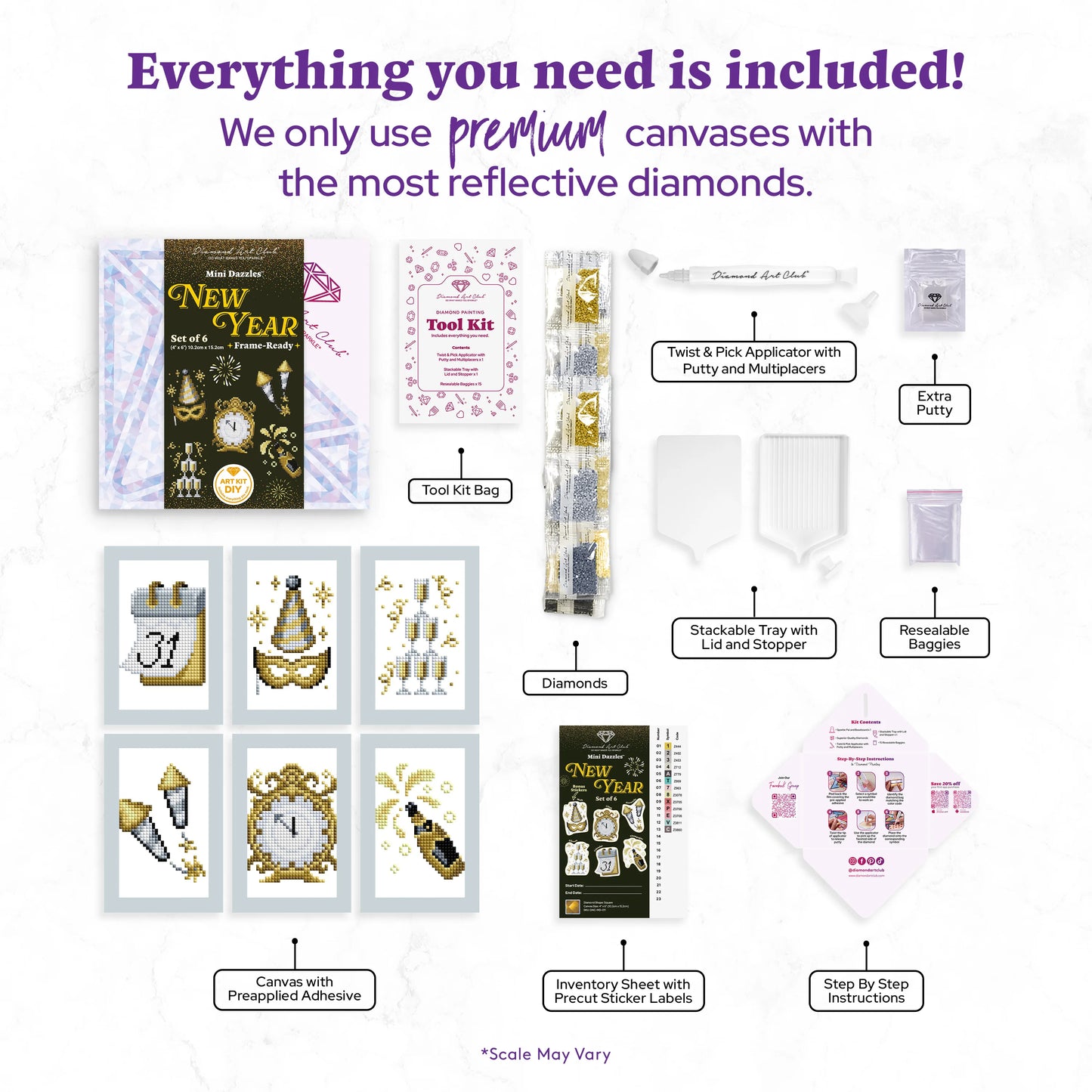 Diamond Art Club Mini Dazzles™ - New Year (6 Pk)