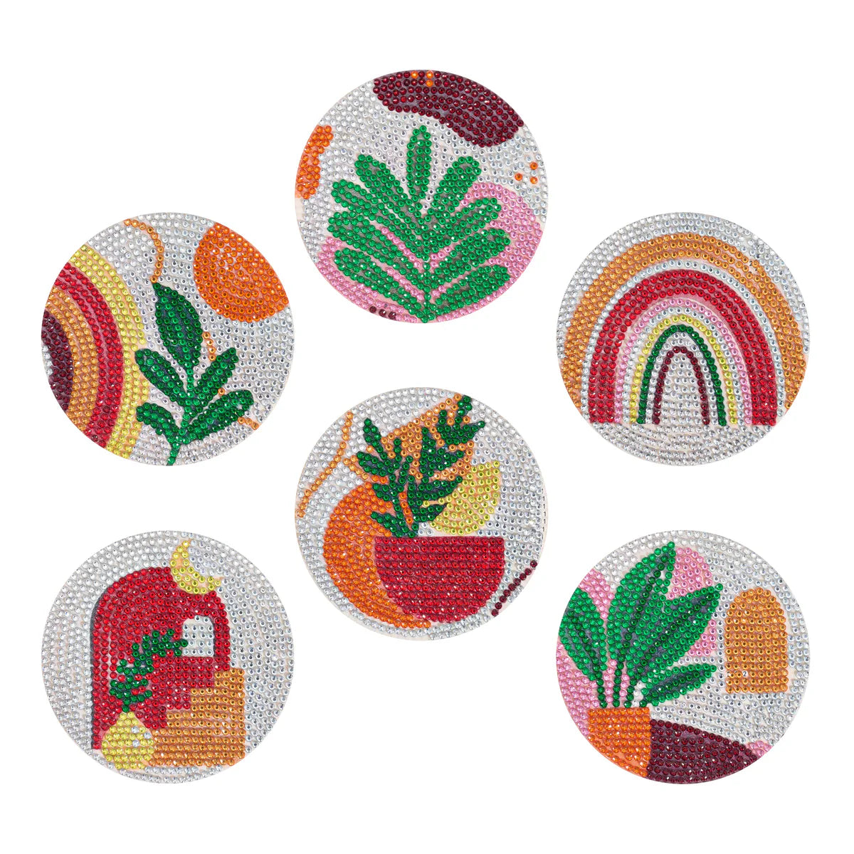 Diamond Art Club Coasters - Plants (6 Pk)