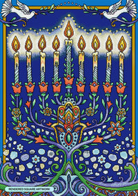 Diamond Art Club Happy Hanukkah Menorah