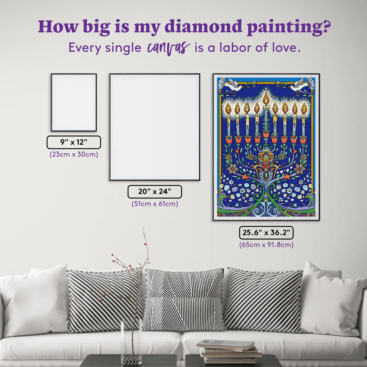 Diamond Art Club Happy Hanukkah Menorah