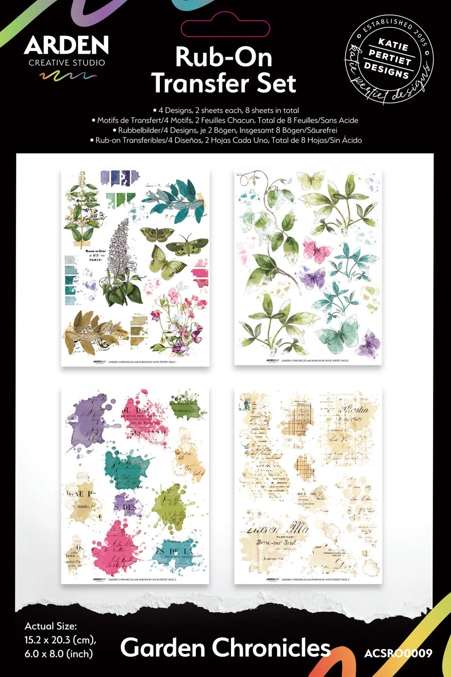 Arden Creative Studio Garden Chronicles 6in x 8in Rub-On Transfer Set