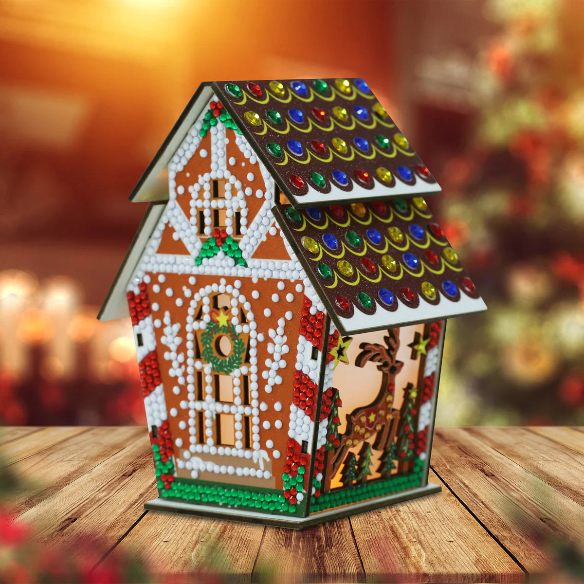 Diamond Art Club LED 3D Gingerbread House Reindeer