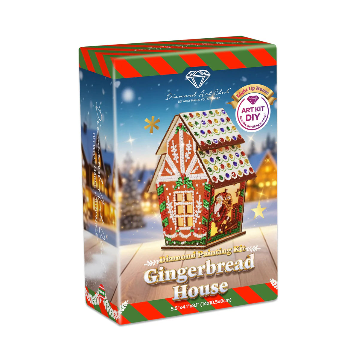 Diamond Art Club LED 3D Gingerbread House Santa