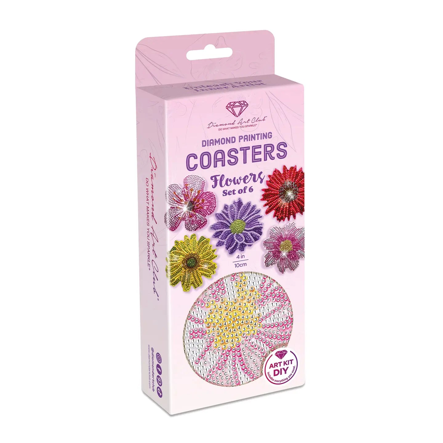 Diamond Art Club Coasters - Flowers (6 Pk)