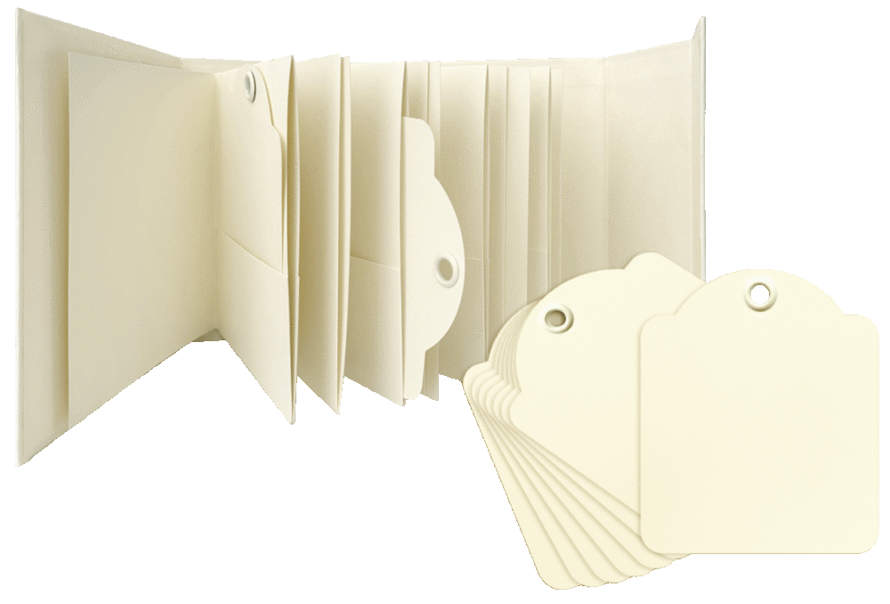 Graphic 45 Square Tag & Pocket Wrap-Around Album - Ivory