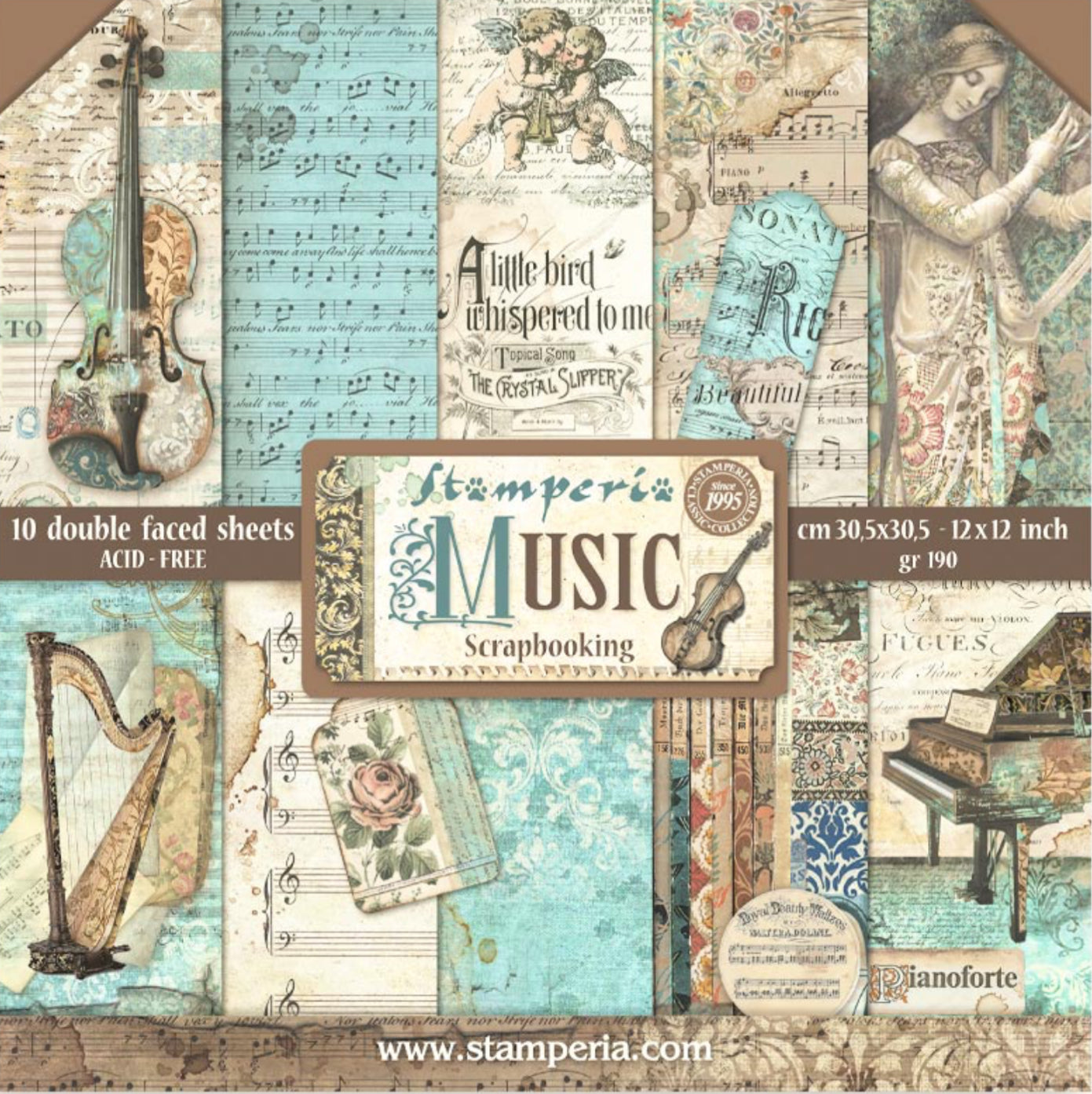 Stamperia Music 12” x 12” Paper Pad