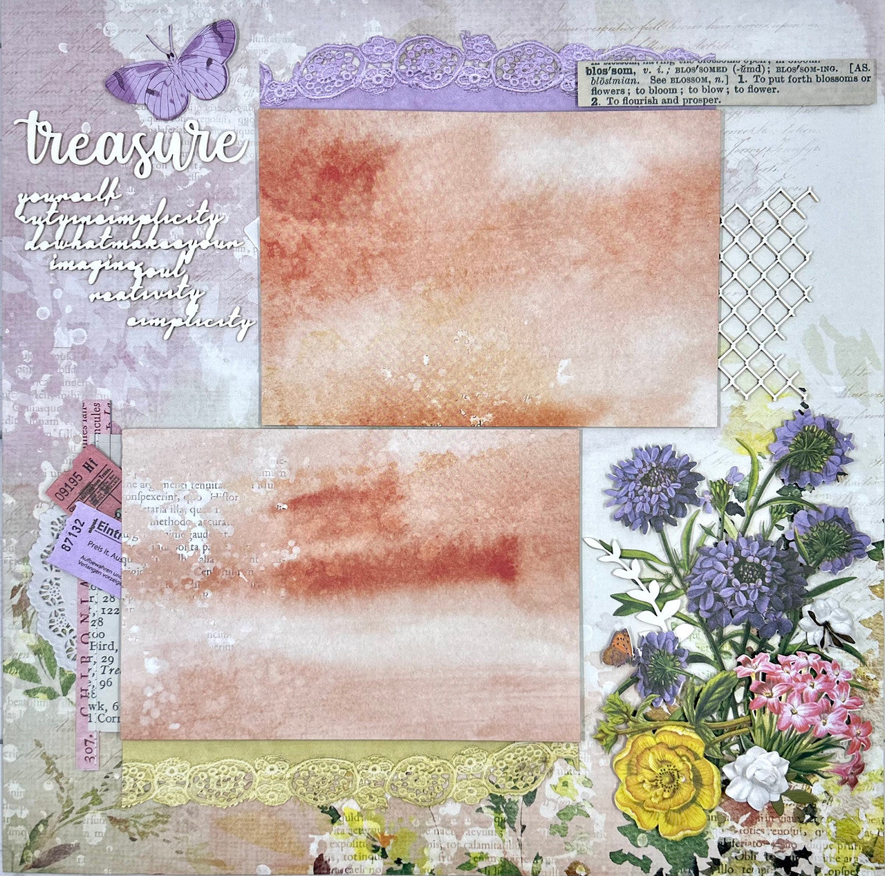 Floral Garden 2-Page Layout (Virtual Class 68)